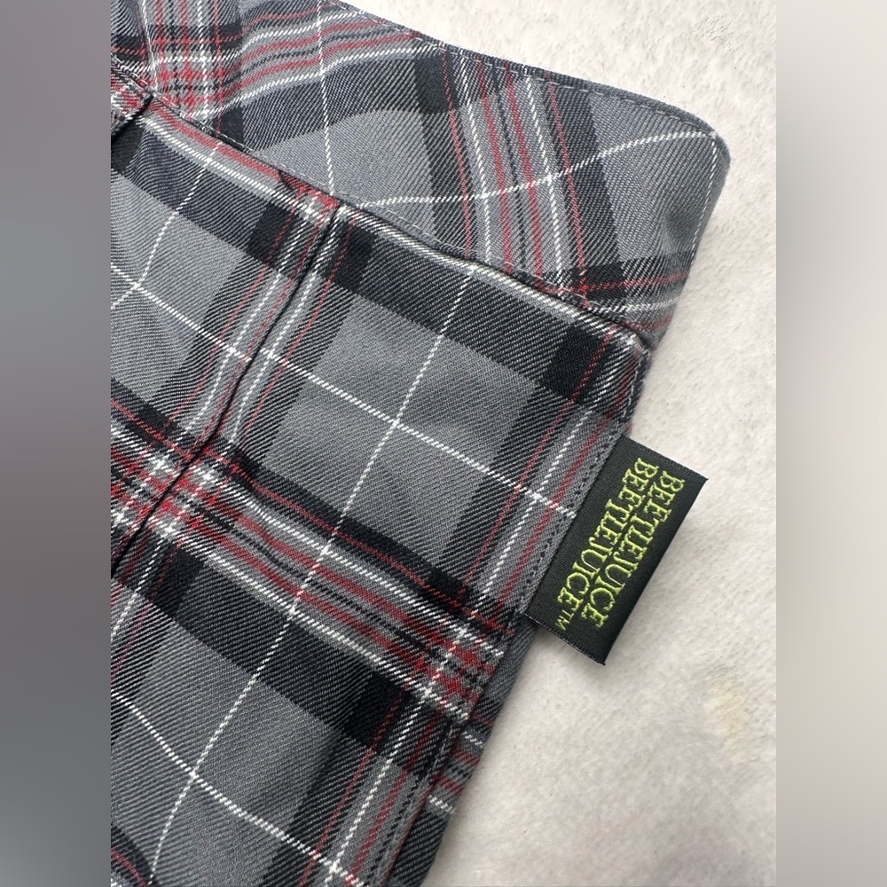 Beetlejuice Astrid Gray Plaid Skirt Uniform Size XL Skort Pleated Women - Picture 8 of 11